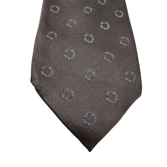 Coach Silk logo neck tie necktie brown silk Made in Italy vintage 90s - Picture 3 of 8